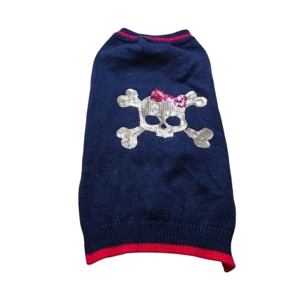 Top Paw skull and crossbones dog sweater L